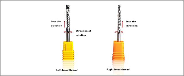 What is the difference between up end mill and down cut?