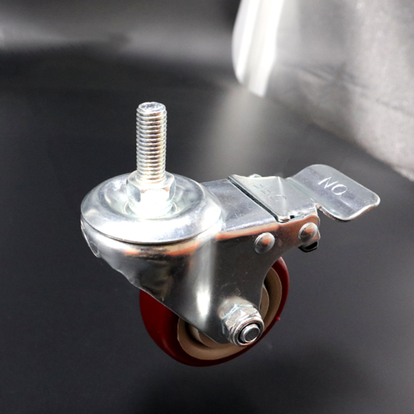 High strength screw rod caster wheel with brake nylon wheel