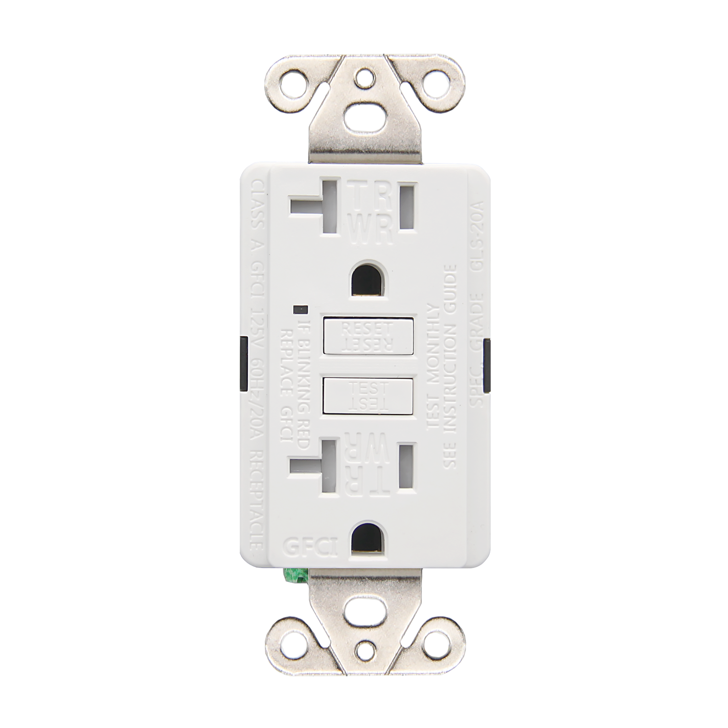 UL Listed 20 Amp Self-Test Tamper And Weather-Resistant Duplex Outdoor GFCI Outlet With Wall Plate