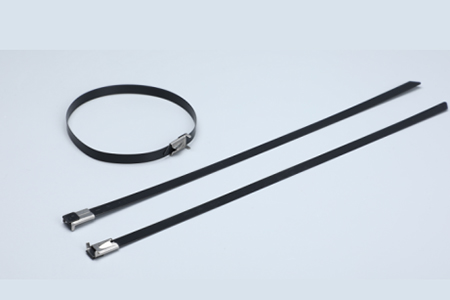 Stainless Steel Self Lock Epoxy Coated Cable Tie with Wing Lock