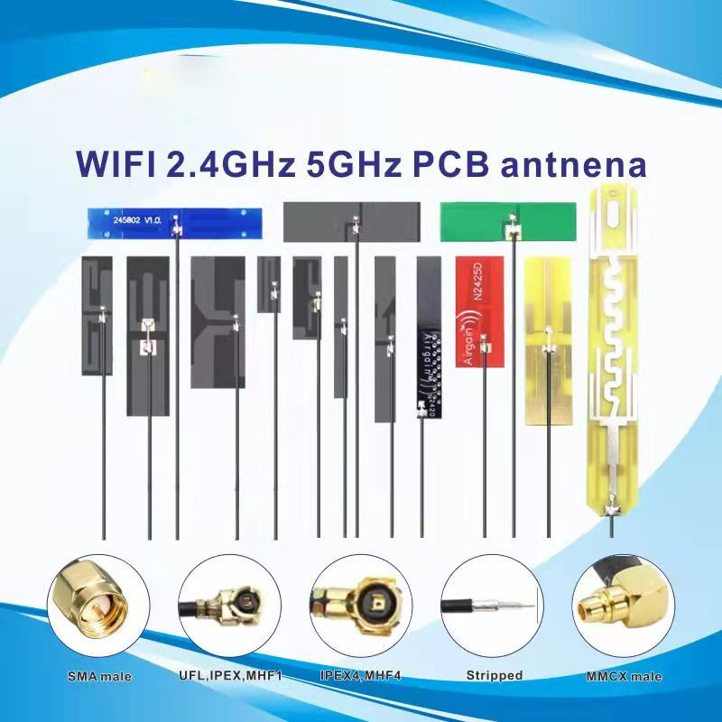 Low profile embedded wideband 2G 3G 4G LTE built-in PCB antenna