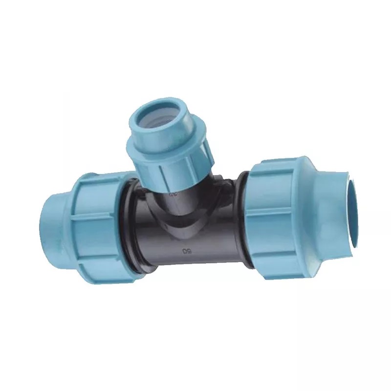 16 Bar PP Compression Fitting , Tube Reducing Compression Tee For Plastic Pipe Connect