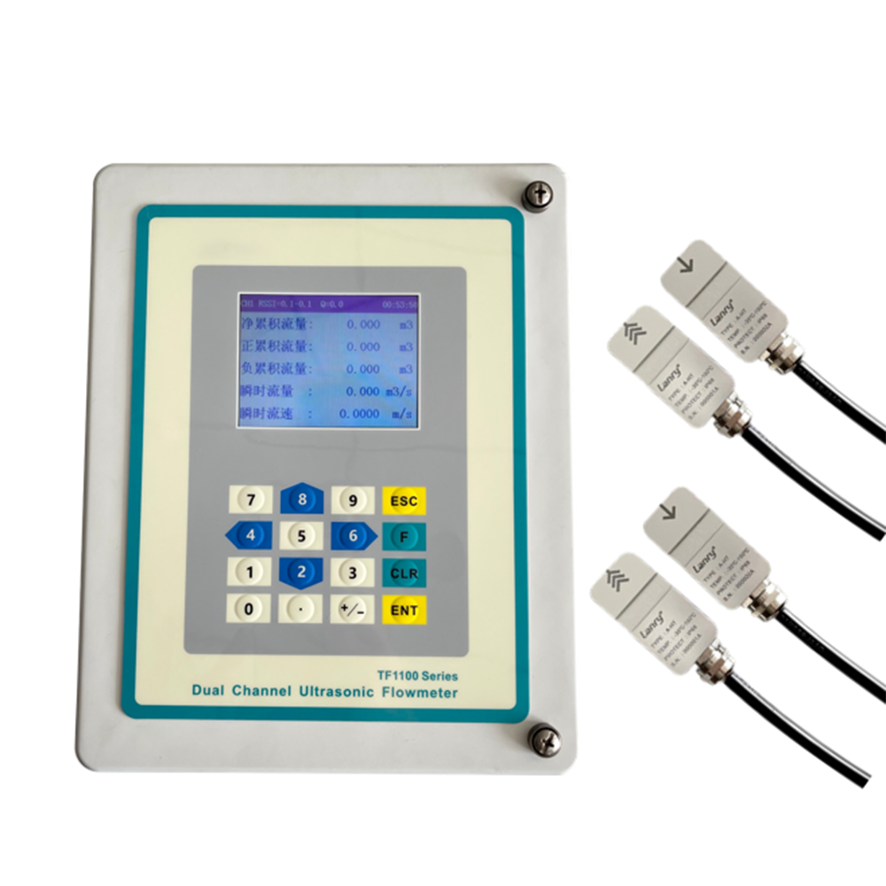 Dual-channel Transit-Time Clamp On Ultrasonic Flowmeter TF1100-DC