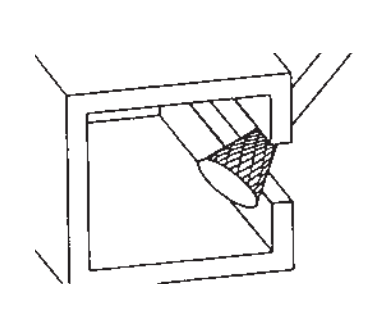 Edge machining from the rear in hard to reach areas