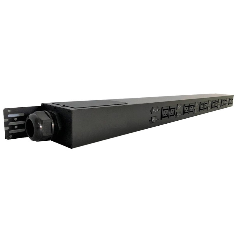 UL CSA PDU power distribution unit for Bitcoin Mining Machines, 63A/480VAC 12 ways C19 PDU with 1P 25A Liquid magnetic circuit breaker.