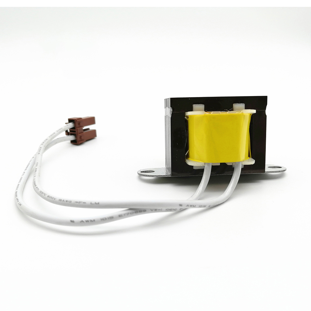 Low frequency EI type lead transformer without clamping frame