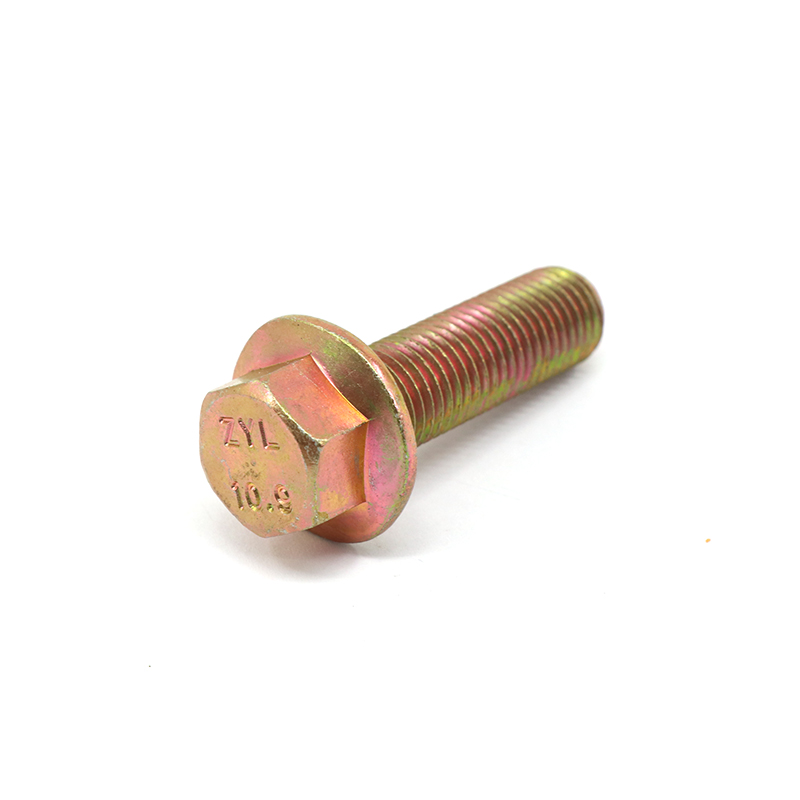 High Quality Hexagon Head Flange Bolt DIN6921 Yellow Zinc Grade 10.9