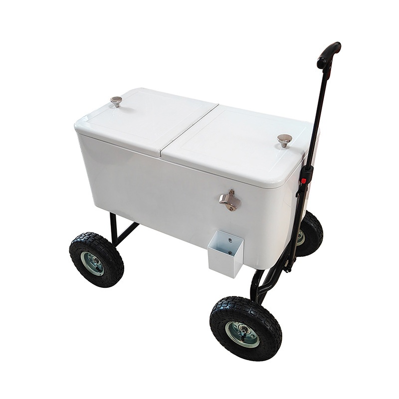 80qt Wagon Rolling Cooler Outdoor Cooler Box Beverage beach Cart