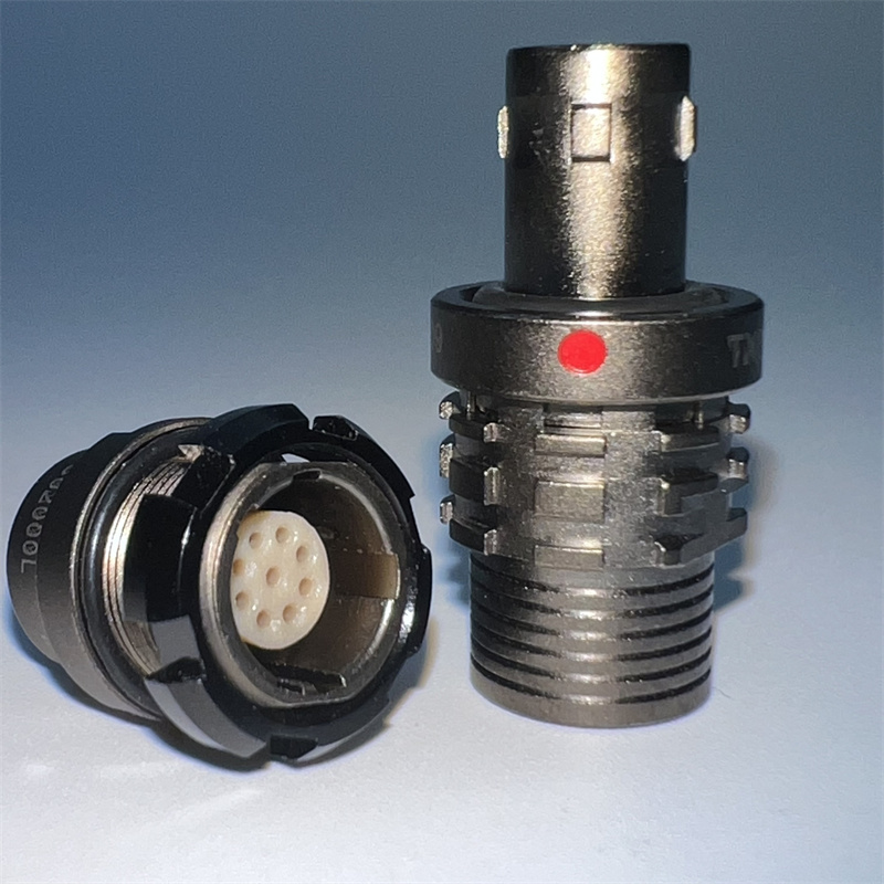 A Series: IP 68 waterproof aluminum and brass metal 360 degree EMC shielding break away circular connector