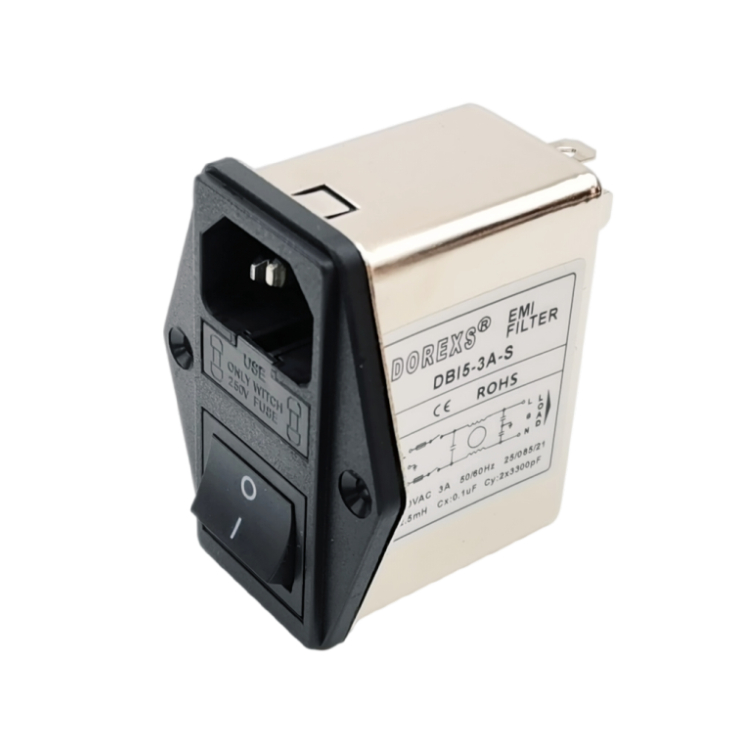 DBI5-S Single-Phase EMI Filter Of Two Fuses And Rocker Switch And Socket Type ——Rated Current 1A-10A