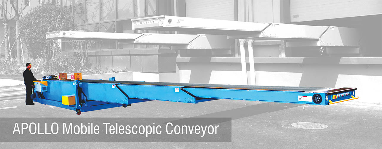 Movable Telescopic Belt Conveyor With Motorized System For Easy Movement