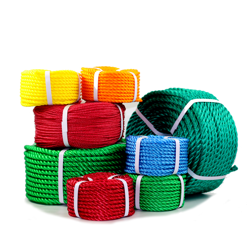 Factory direct price 3 Strands Twisted PE PP Nylon rope for package fishing rope