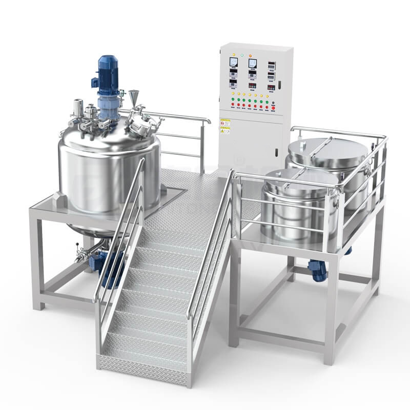 Fixed type vacuum homogenizer mixer machine skin care cream making machine