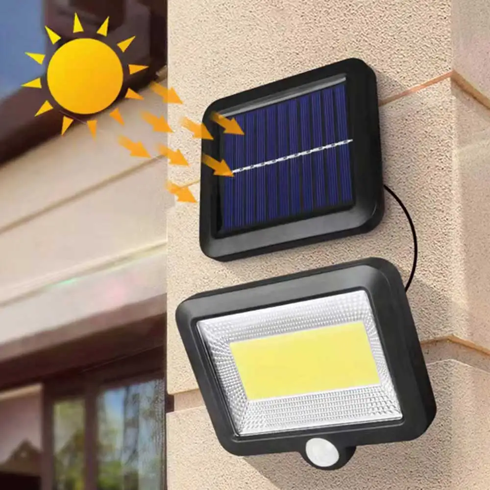 Split type solar panel 100 COB induction wall lamp outdoor waterproof garden street light