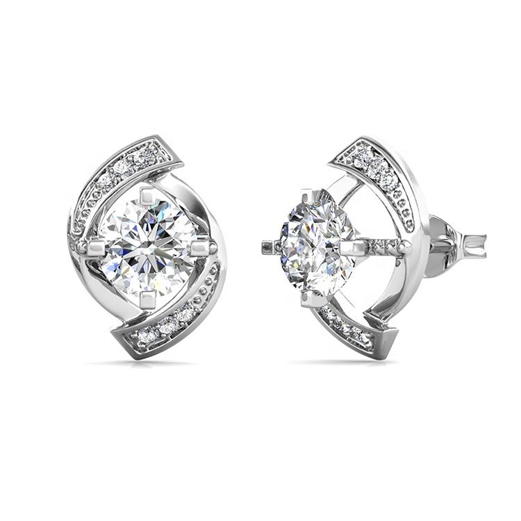 VVS1 VS1 women lab grown diamond earrings for sale