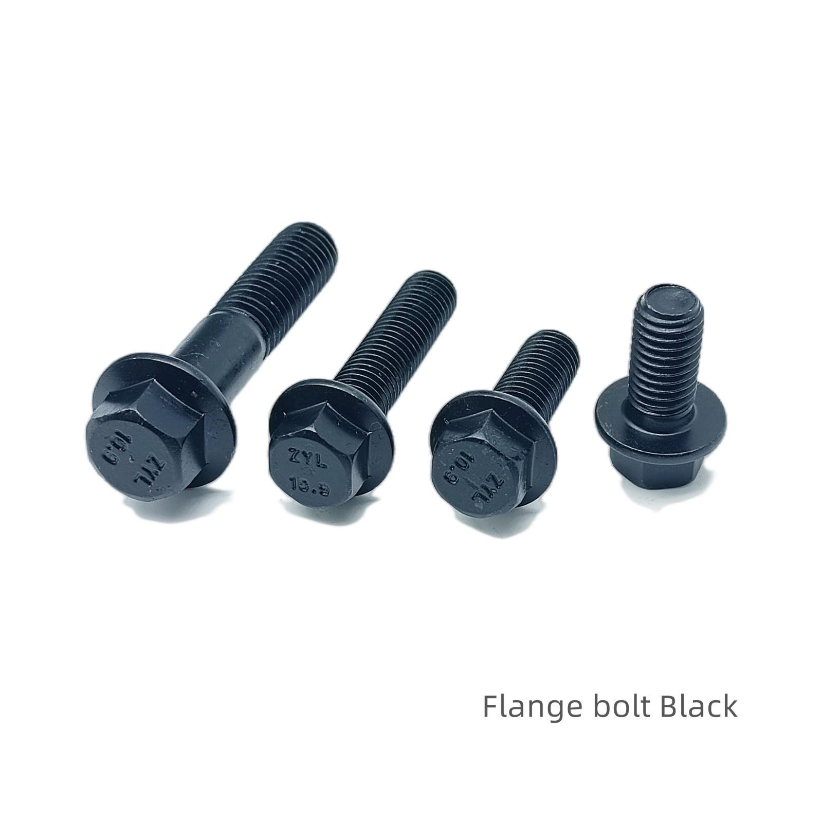 High tensile hex flange bolt DIN6921 gr10.9 Black